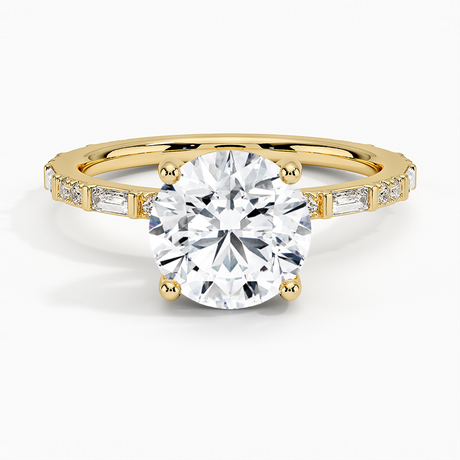 Luz Baguette and Round Diamond Ring