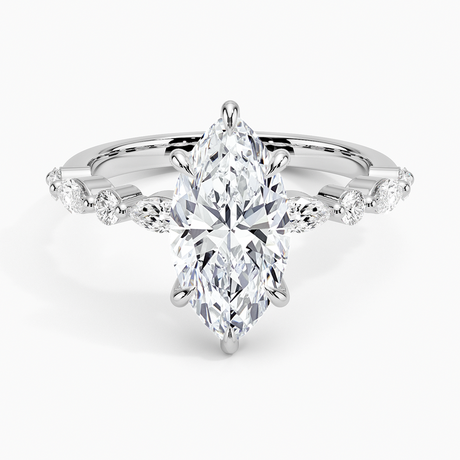 Round and Marquise Engagement Ring