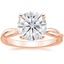 14K Rose Gold Twisted Vine Solitaire Ring, smalltop view
