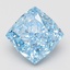 3.05 Ct. Fancy Vivid Blue Cushion Lab Grown Diamond