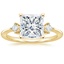18K Yellow Gold Tria Diamond Ring, smalltop view