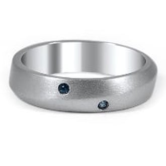 Custom Modern Band with Sapphire Accents