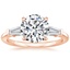 14K Rose Gold Symphony Tapered Baguette Three Stone Diamond Ring (1/2 ct. tw.), smalltop view