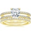 18K Yellow Gold Linnia Diamond Ring (1/2 ct. tw.) with Luxe Ballad Diamond Ring (1/4 ct. tw.)