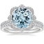 18KW Aquamarine Reina Diamond Ring with Luxe Ballad Diamond Ring (1/4 ct. tw.), smalltop view