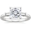 Platinum Tapered Baguette Three Stone Diamond Ring, smalltop view