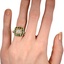 The Hilary Ring, smallzoomed in top view on a hand