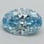 3.01 Ct. Fancy Vivid Blue Oval Lab Grown Diamond