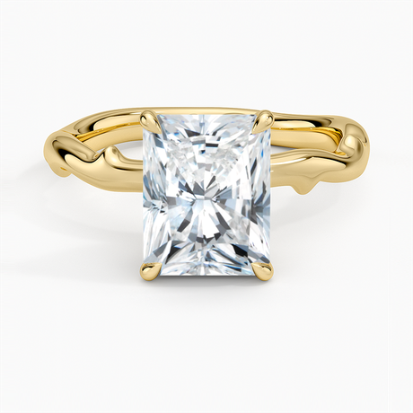 18K Yellow Gold Rose Thorn Solitaire Ring