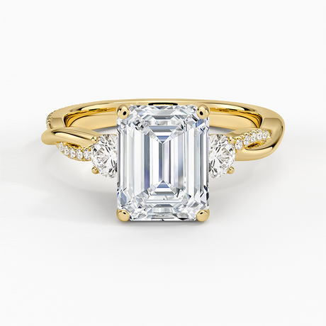 18K Yellow Gold Petite Twisted Vine Three Stone Diamond Ring (2/5 ct. tw.)