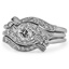 The Kinsella Diamond Wedding Ring Set, smalltop view on a hand