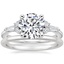 Platinum Yvonne Diamond Ring with Petite Comfort Fit Wedding Ring