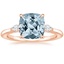 14K Rose Gold Aria Perfect Fit Three Stone Diamond Ring, smalltop view