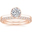 14K Rose Gold Cielo Ring with Petite Shared Prong Diamond Ring (1/4 ct. tw.)