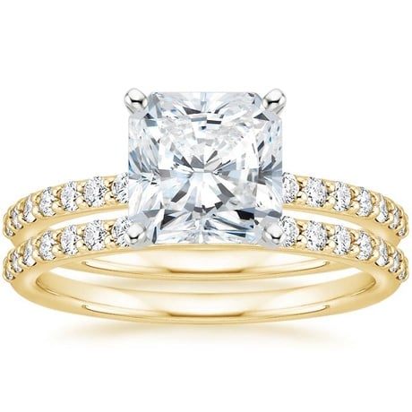18K Yellow Gold Petite Shared Prong Bridal Set (1/2 ct. tw.)