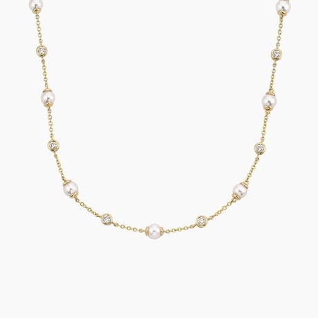 Athena Premium Akoya Cultured Pearl and Diamond Strand Necklace - Brilliant Earth