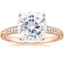 14K Rose Gold Hudson Engraved Diamond Ring, smalltop view