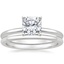 18K White Gold Four-Prong Petite Comfort Fit Bridal Set