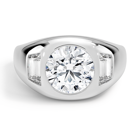 Sloane Three Stone Trapezoid Dome Diamond Ring (1/2 ct. tw.)