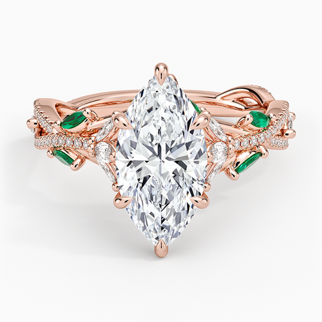 Luxe Secret Garden Lab Emerald and Diamond Ring