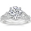 18K White Gold Begonia Vine Diamond Ring (1/2 ct. tw.) with Luxe Ballad Diamond Ring (1/4 ct. tw.)