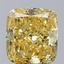 2.03 Ct. Fancy Vivid Yellow Cushion Lab Grown Diamond