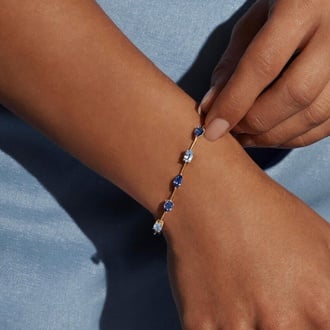 Elizabeth Taylor 6.5 in. Ombré Lab Sapphire and Lab Spinel Tennis Bracelet