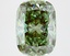 5.0 Ct. Fancy Vivid Green Cushion Lab Grown Diamond