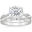18KW Moissanite Petite Twisted Vine Diamond Bridal Set (1/4 ct. tw.), smalltop view