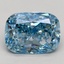 3.07 Ct. Fancy Vivid Blue Cushion Lab Grown Diamond