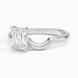 Emerald Lab Diamond Toi Et Moi Nesting Ring (1 ct. tw.) in 14K White Gold