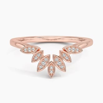 Petal Contour Diamond Ring in 14K Rose Gold