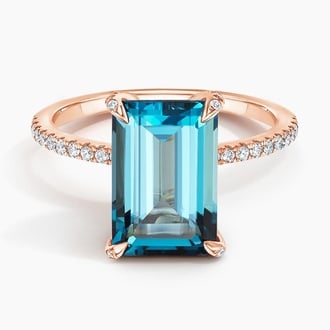 Fiesta London Blue Topaz and Diamond Cocktail Ring