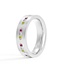 Multi Color Natural Sapphire and Lab Diamond Bold Band, smallside view