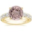 18K Yellow Gold Ellora Half Coverage Diamond Ring, smalltop view