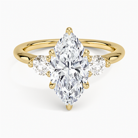 18K Yellow Gold Freesia Three Stone Diamond Ring (1/3 ct. tw.)