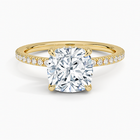 18K Yellow Gold Viviana Three-Quarter Coverage Diamond Ring
