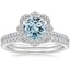 18KW Aquamarine Reina Diamond Ring with Luxe Ballad Diamond Ring (1/4 ct. tw.), smalltop view