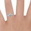 18K White Gold Camellia Three Stone Diamond Ring (1/3 ct. tw.), smallzoomed in top view on a hand