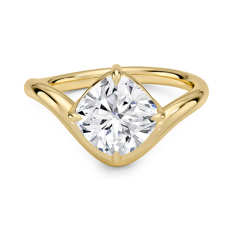 18K Yellow Gold Silhouette Solitaire Ring