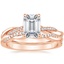 14K Rose Gold Petite Twisted Vine Hidden Halo Diamond Ring with Petite Twisted Vine Diamond Ring (1/8 ct. tw.)