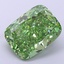 3.98 Ct. Fancy Vivid  Green Cushion Lab Grown Diamond