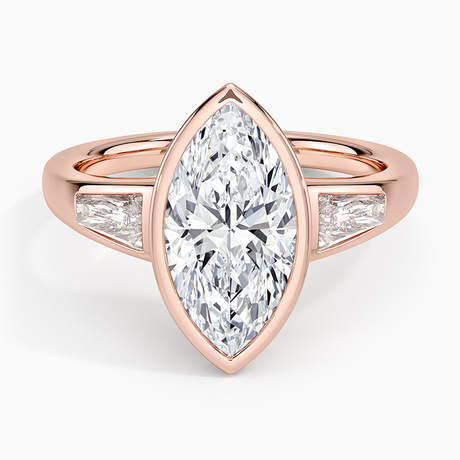 14K Rose Gold Hayes Three Stone Baguette Diamond Ring (1/2 ct. tw.)