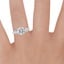 Platinum Luxe Selene Three Stone Diamond Ring (2/3 ct. tw.), smallzoomed in top view on a hand