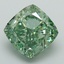 2.44 Ct. Fancy Vivid Green Cushion Lab Grown Diamond