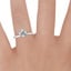 18K White Gold Cielo Bezel Ring, smallzoomed in top view on a hand