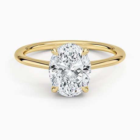 18K Yellow Gold Elle Hidden Halo Diamond Ring