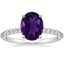Platinum Petite Shared Prong Half Coverage Diamond Ring, smalltop view