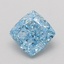 1.06 Ct. Fancy Vivid Blue Cushion Lab Grown Diamond