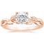 14K Rose Gold Budding Willow Solitaire Ring, smalltop view